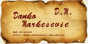 Danko Markešević vizit kartica